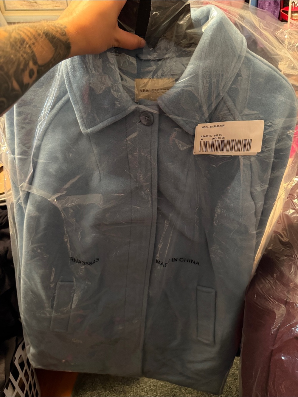 Appleseed's Powder Blue Wool Pea Coat
